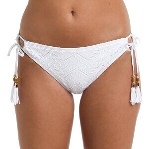 NWT - La Blanca White Bikini Bottom with Tassels - Size 6